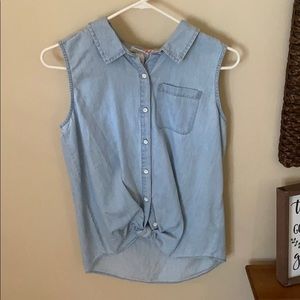 Cat & Jack Girls Denim Front Not Tank Top